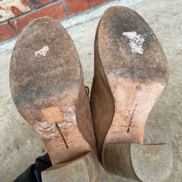 Dolce Vita Women's Tan Suede Wallabee Heel Boots Sz 7.5 - Picture 8 of 10